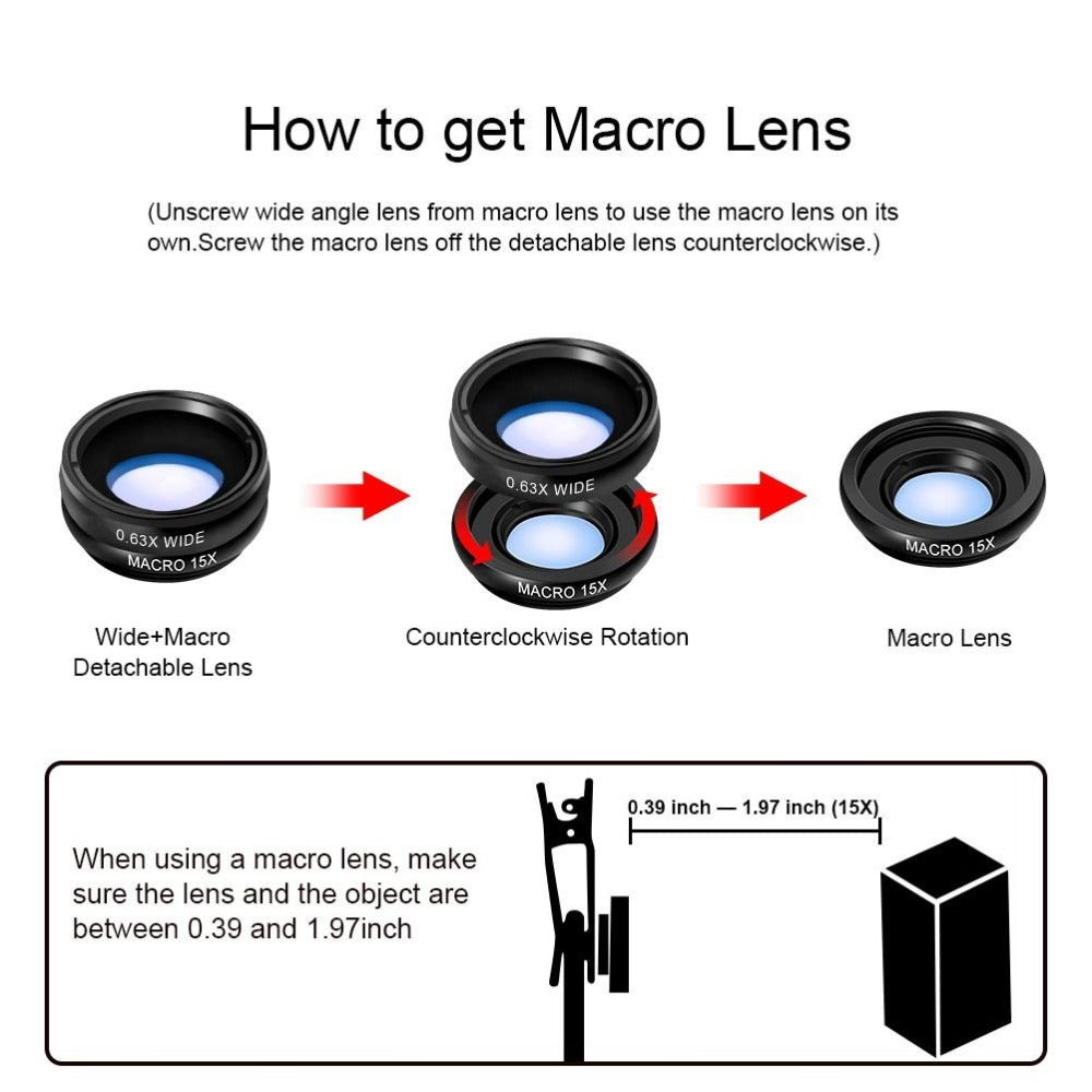 KTX-970643 Universal 10-in-1 Polarization Cell Phone Lens Set for Enhanced Photography