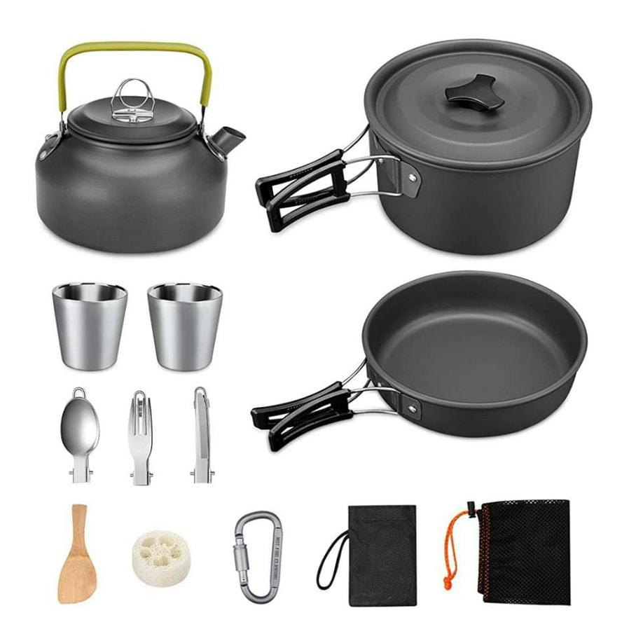 KTX-266579 Compact Camping Teapot and Stove Set for 2-3 People - Perfect for Outdoor Picnic and Cooking