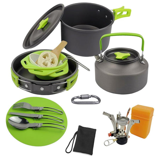 KTX-266579 Compact Camping Teapot and Stove Set for 2-3 People - Perfect for Outdoor Picnic and Cooking