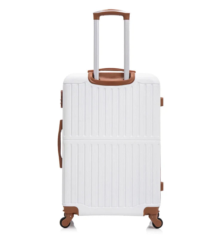 KTX-079379 Customisable ABS Luggage Set 20/24/28 with Leather Carry-On and Universal Wheels