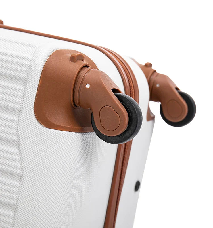 KTX-079379 Customisable ABS Luggage Set 20/24/28 with Leather Carry-On and Universal Wheels
