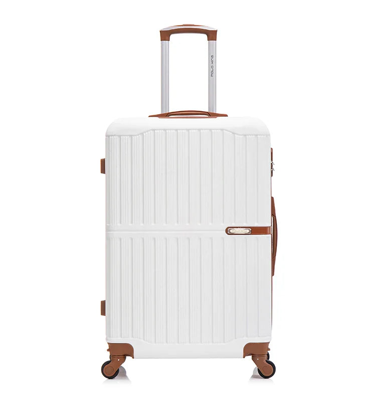 KTX-079379 Customisable ABS Luggage Set 20/24/28 with Leather Carry-On and Universal Wheels