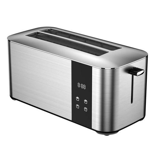 KTX-389459 Custom Touch Screen 4-Slice Long Slot Stainless Steel Toaster for Home Breakfast and Sandwich Making