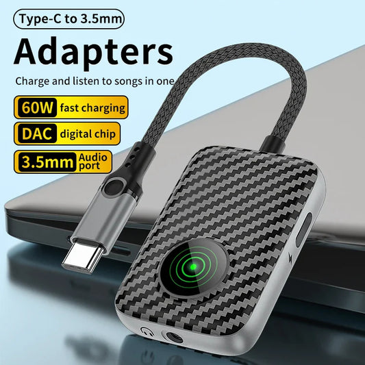 KTX-064083 USB-C to 3.5mm Dual Function Audio Adapter with Charging for iPhone 15 and Samsung Devices