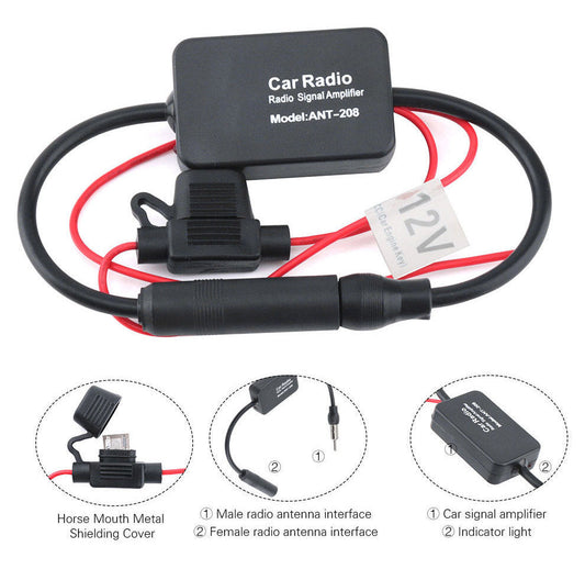 KTX-974611 Car Radio Signal Amplifier for Improved AM/FM Reception and Noise Reduction