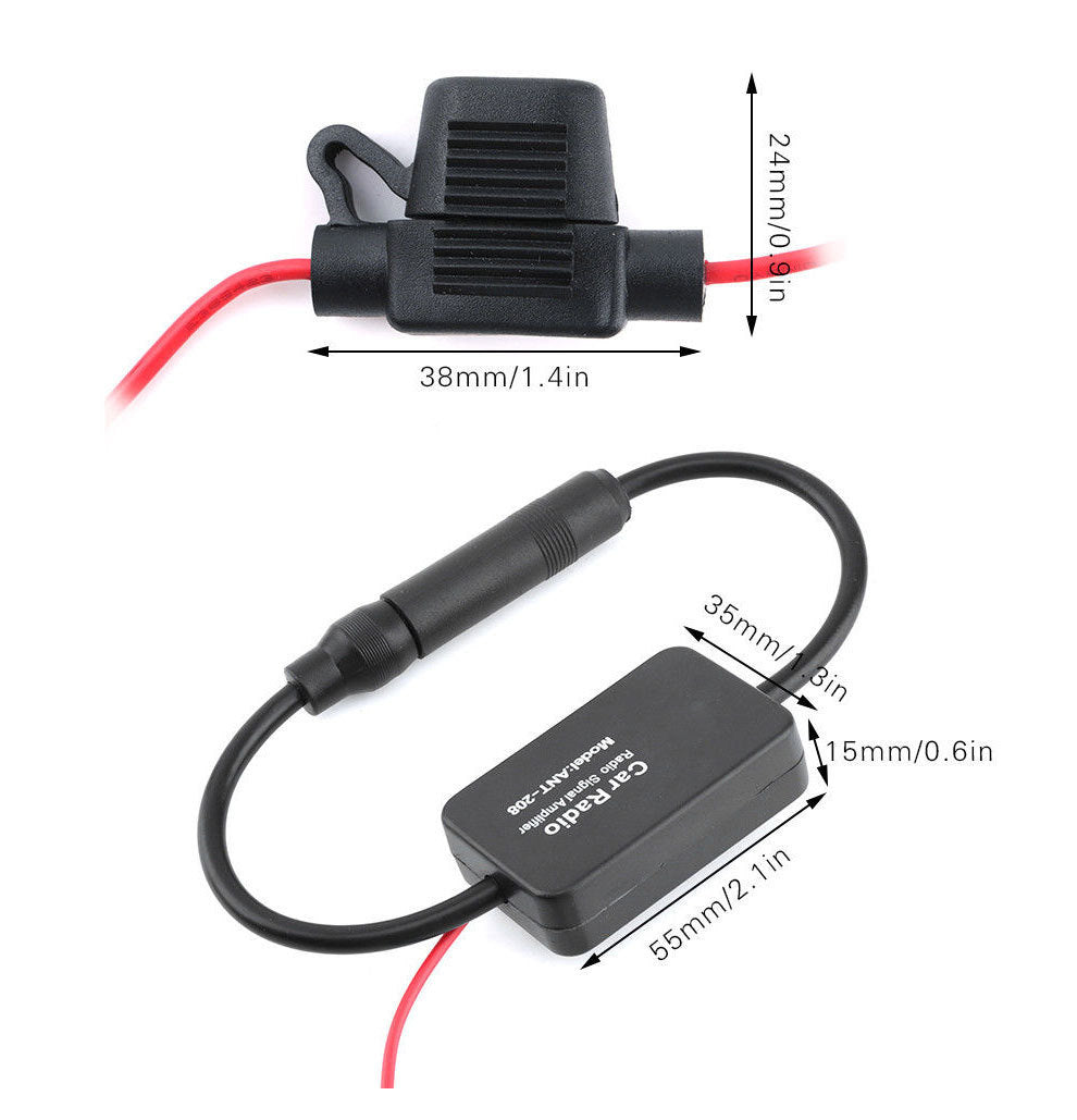 KTX-974611 Car Radio Signal Amplifier for Improved AM/FM Reception and Noise Reduction