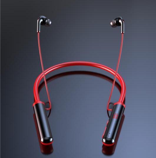 KTX-492499 Wireless Neckband Bluetooth Headset with Voice Control and Battery Display, Stereo Sound, Dual Ear Support, 10m Range
