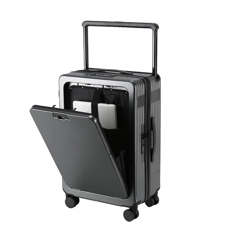 KTX-880467 Expandable Cabin Suitcase with Wheels and Laptop Stand for Travel Carry-On