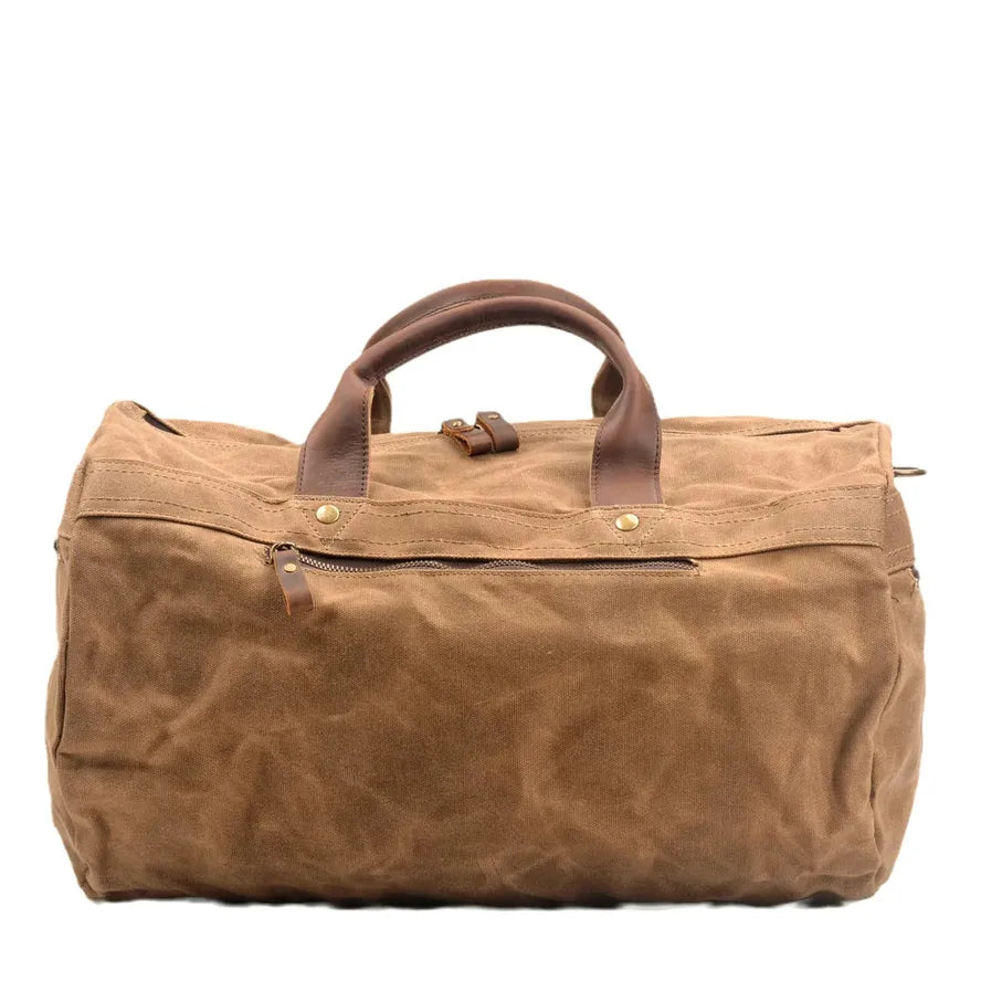 KTX-271059 Leisure Oil Wax Canvas Travel Handbag with Large Capacity for Outdoor Adventures