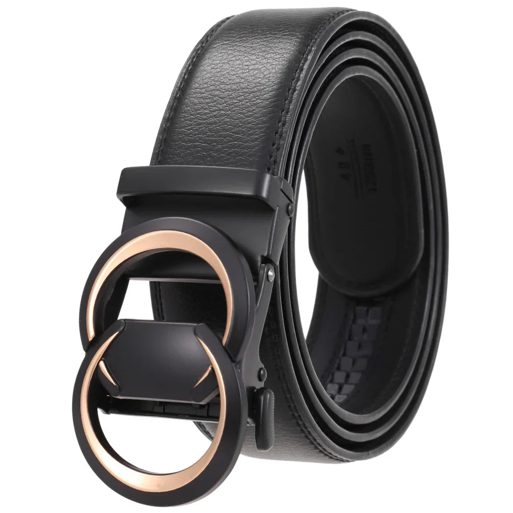 KTX-584723 Genuine Cow Leather Men's Designer Belt - Sophisticated and Durable Accessory