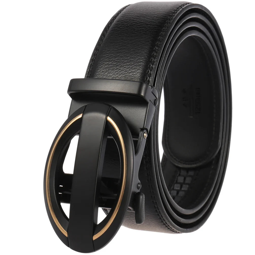 KTX-584723 Genuine Cow Leather Men's Designer Belt - Sophisticated and Durable Accessory