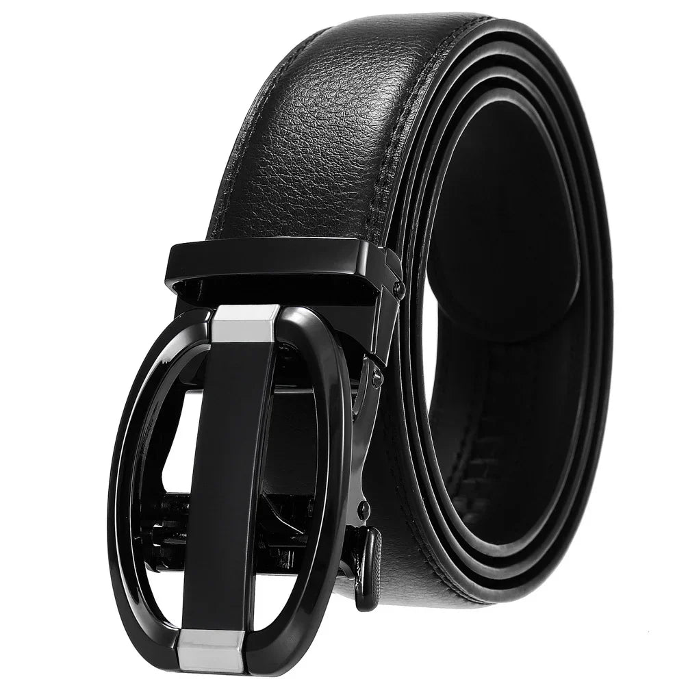 KTX-584723 Genuine Cow Leather Men's Designer Belt - Sophisticated and Durable Accessory
