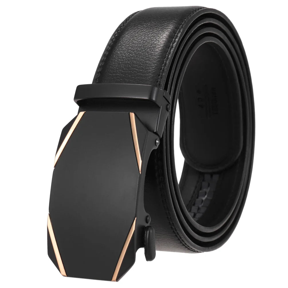 KTX-584723 Genuine Cow Leather Men's Designer Belt - Sophisticated and Durable Accessory