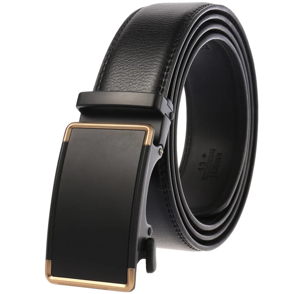 KTX-584723 Genuine Cow Leather Men's Designer Belt - Sophisticated and Durable Accessory