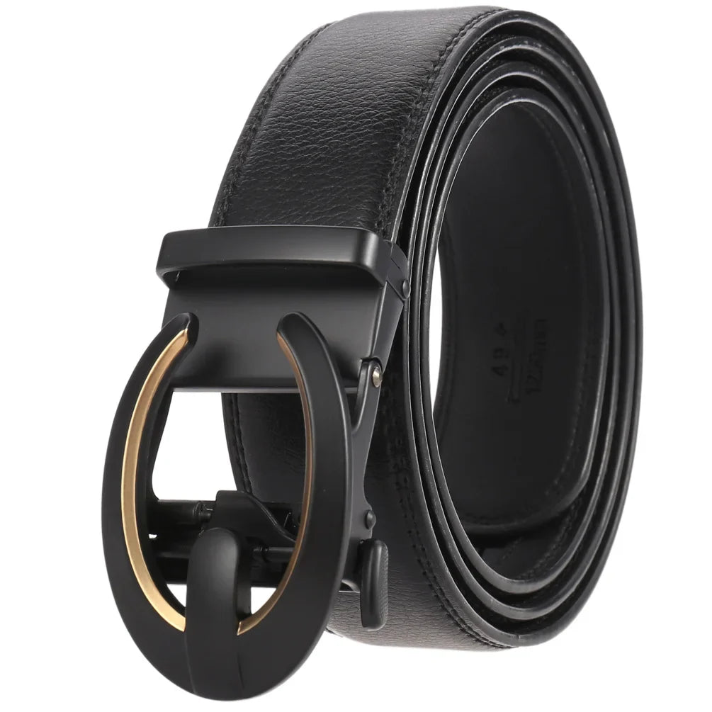 KTX-584723 Genuine Cow Leather Men's Designer Belt - Sophisticated and Durable Accessory