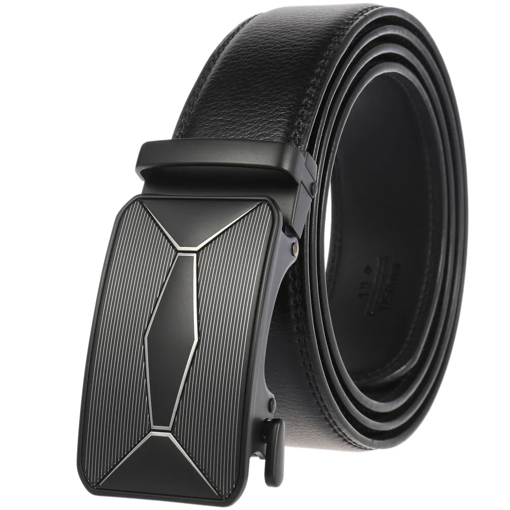 KTX-584723 Genuine Cow Leather Men's Designer Belt - Sophisticated and Durable Accessory