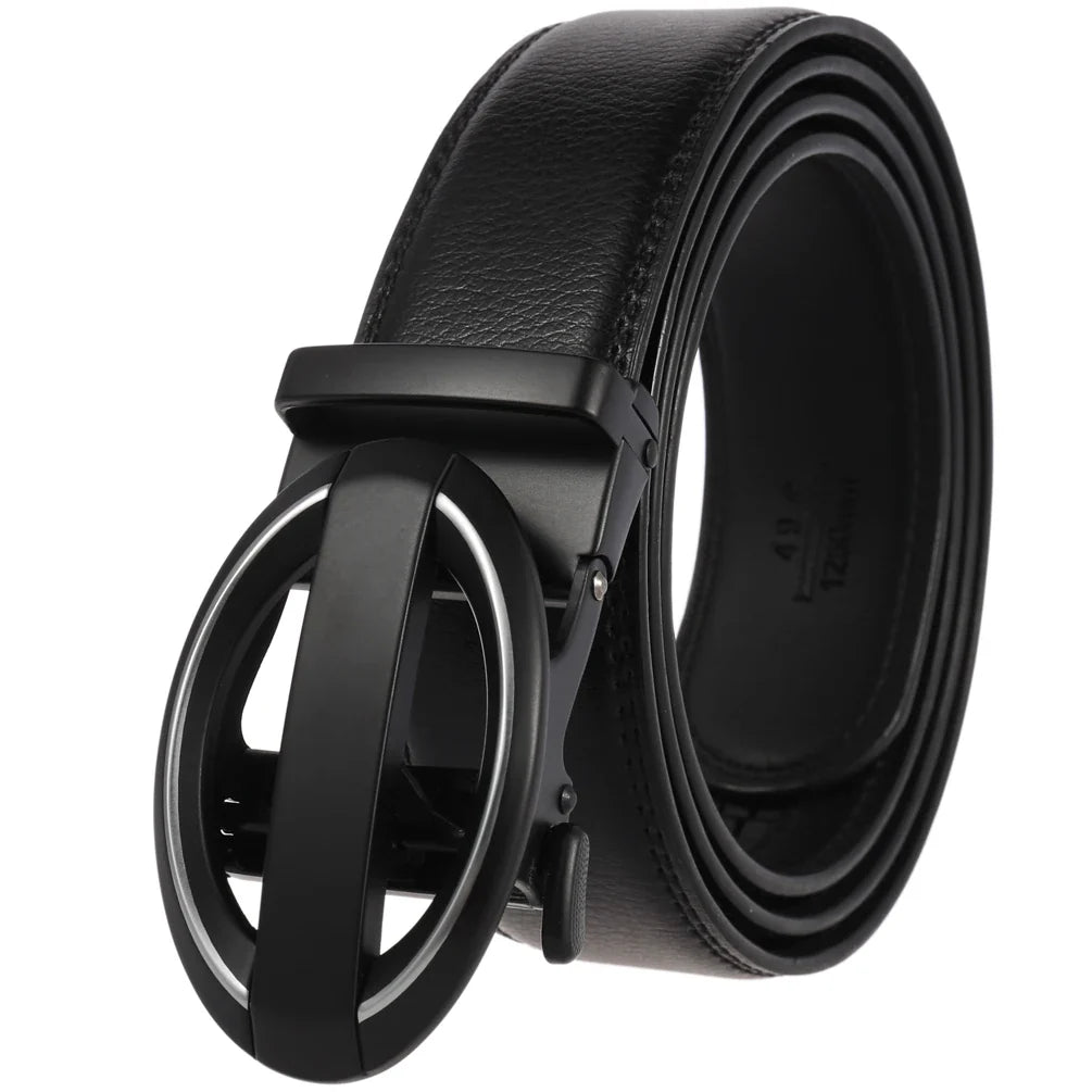 KTX-584723 Genuine Cow Leather Men's Designer Belt - Sophisticated and Durable Accessory