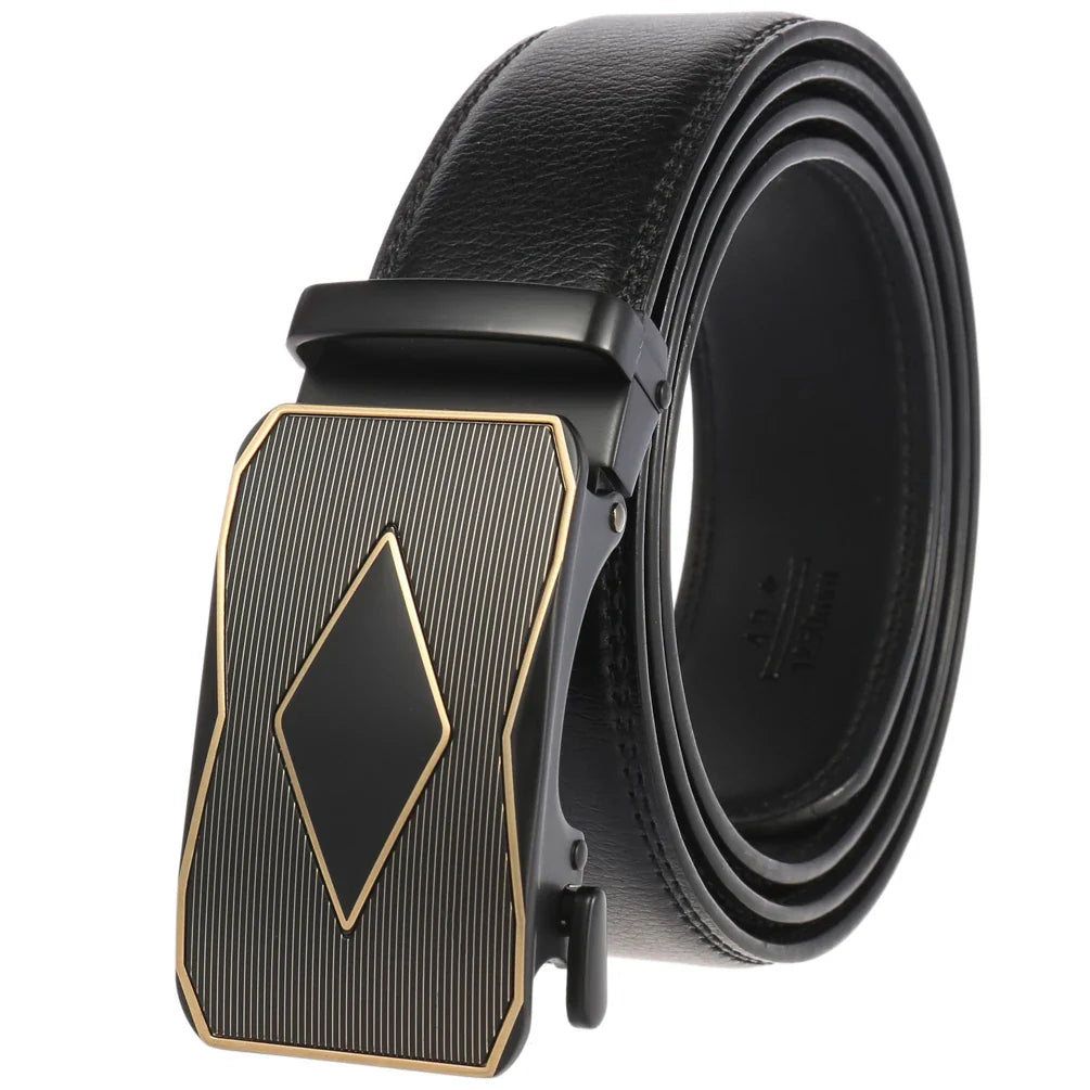 KTX-584723 Genuine Cow Leather Men's Designer Belt - Sophisticated and Durable Accessory