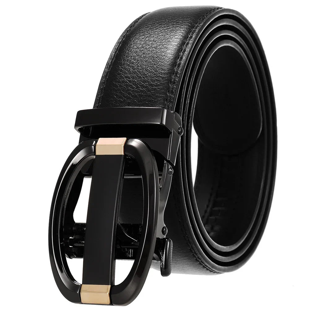 KTX-584723 Genuine Cow Leather Men's Designer Belt - Sophisticated and Durable Accessory