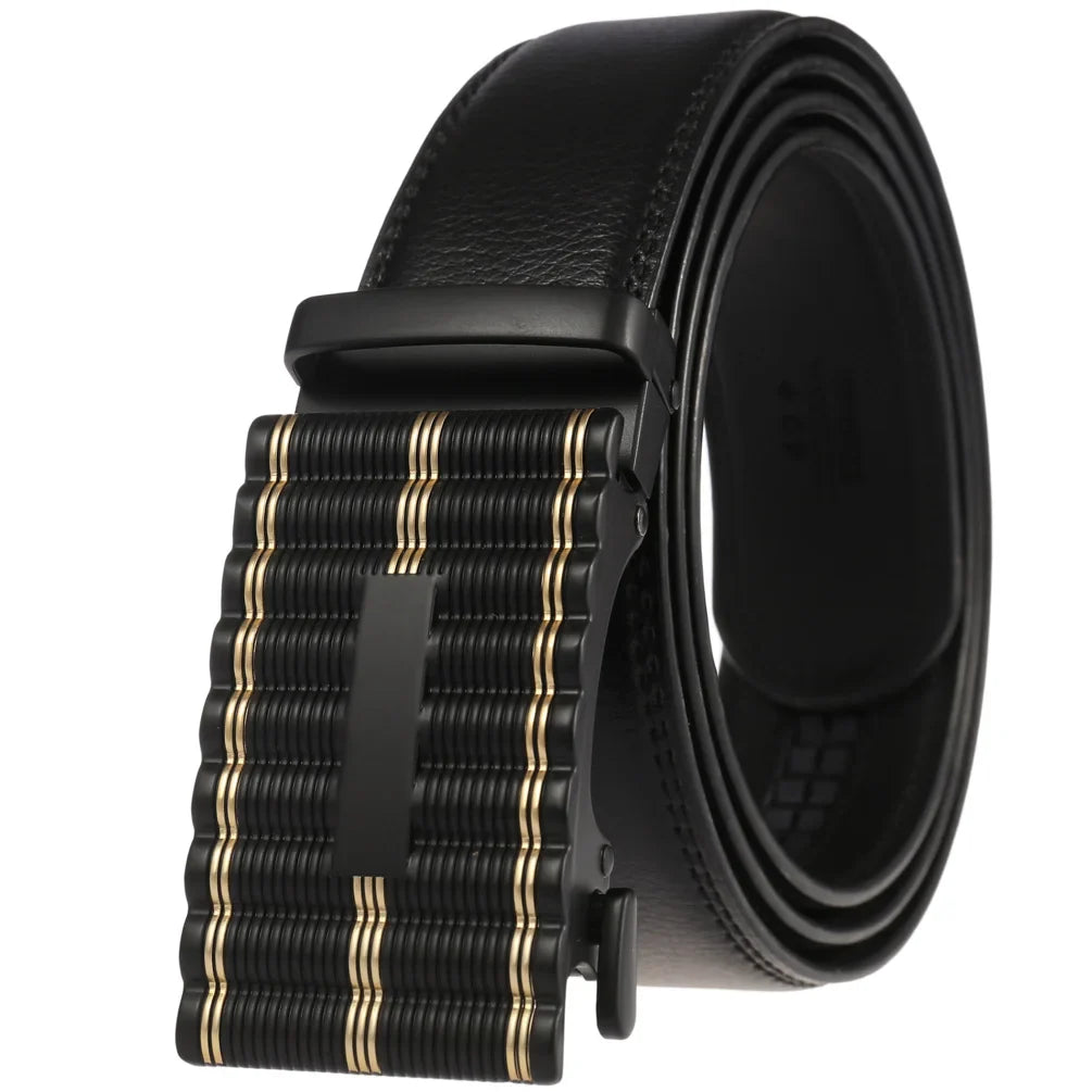 KTX-584723 Genuine Cow Leather Men's Designer Belt - Sophisticated and Durable Accessory