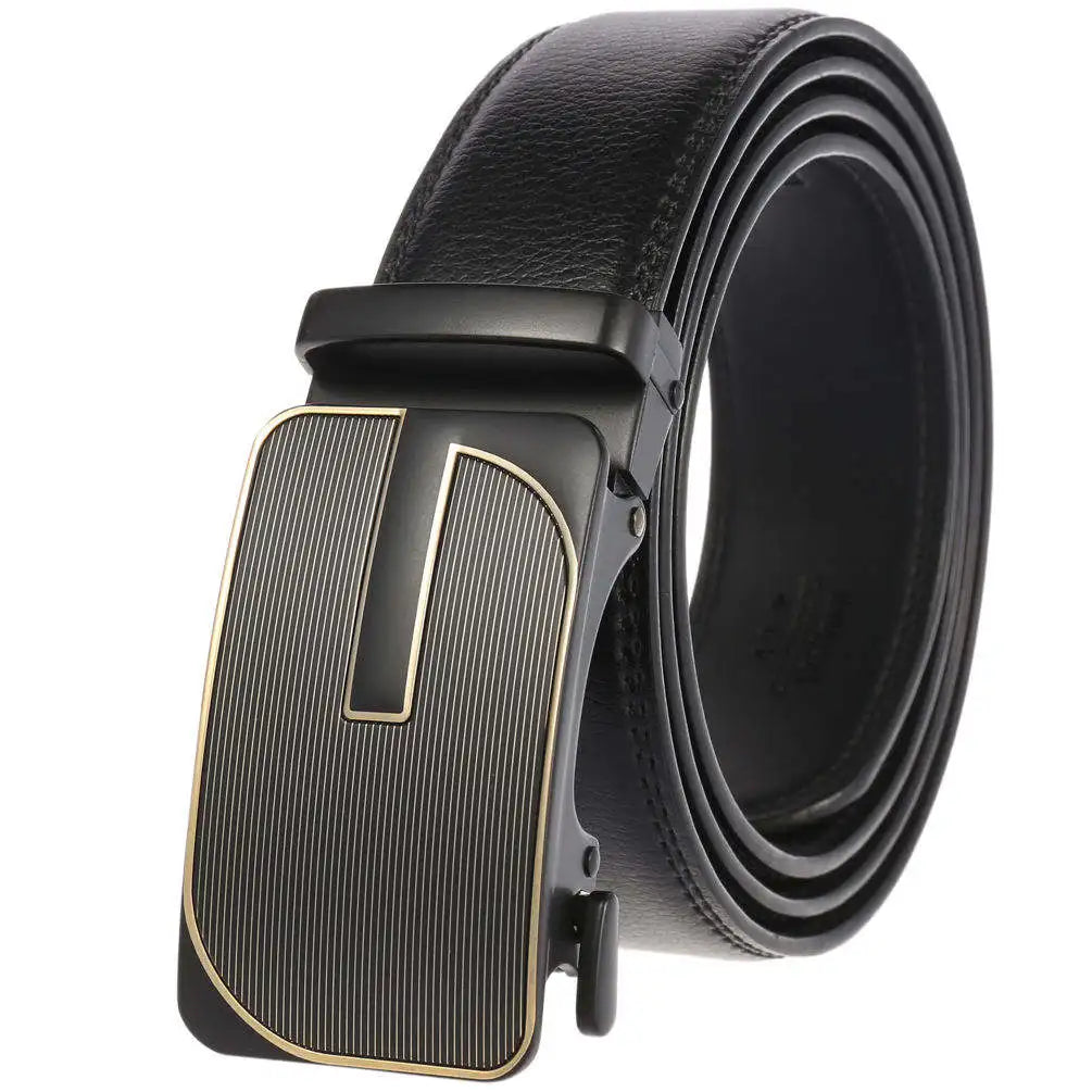 KTX-584723 Genuine Cow Leather Men's Designer Belt - Sophisticated and Durable Accessory