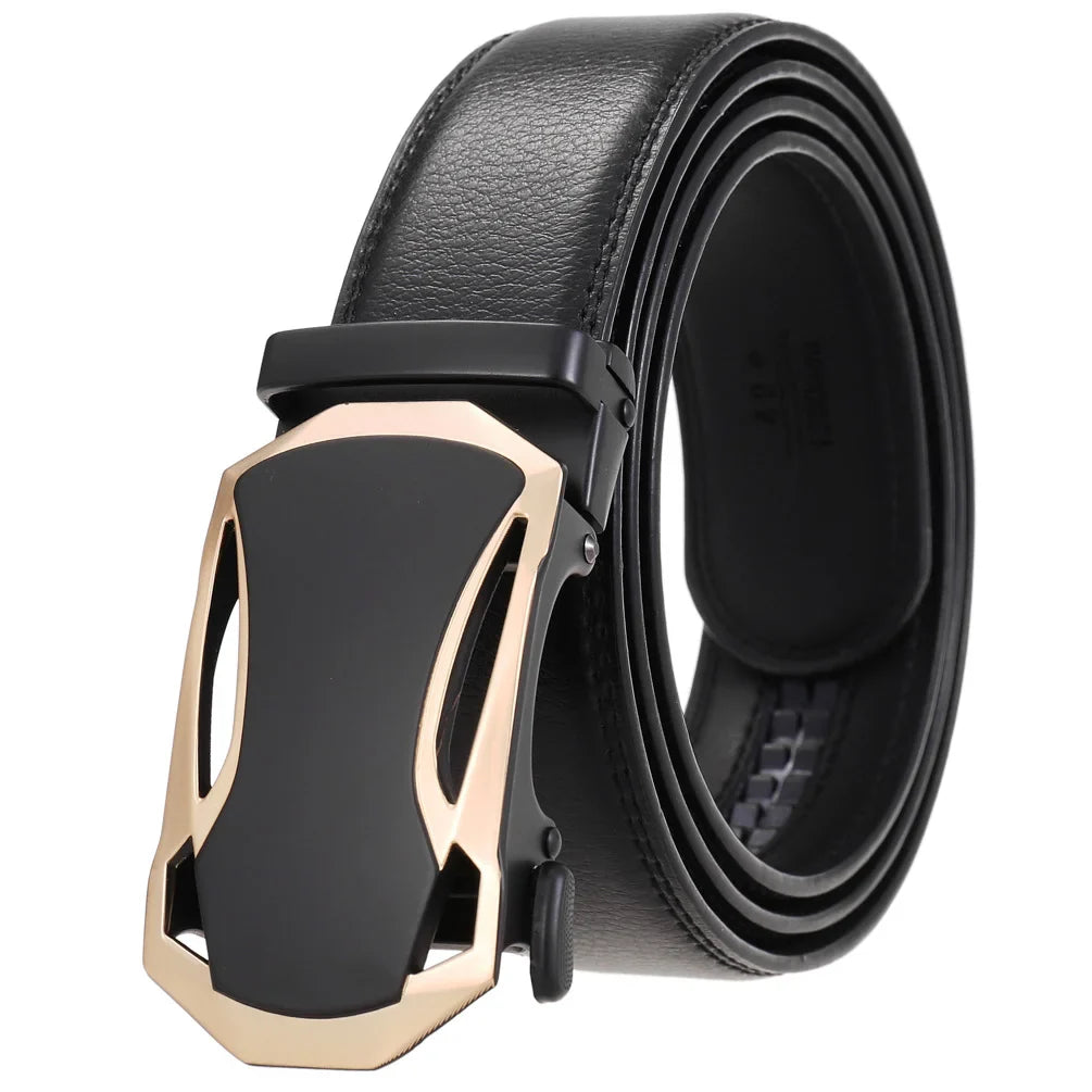 KTX-584723 Genuine Cow Leather Men's Designer Belt - Sophisticated and Durable Accessory