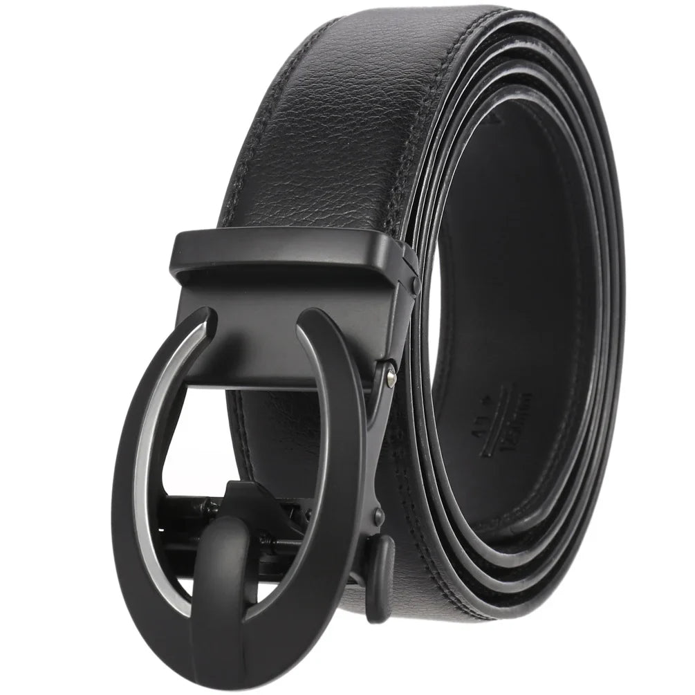 KTX-584723 Genuine Cow Leather Men's Designer Belt - Sophisticated and Durable Accessory