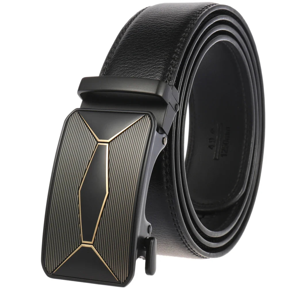 KTX-584723 Genuine Cow Leather Men's Designer Belt - Sophisticated and Durable Accessory