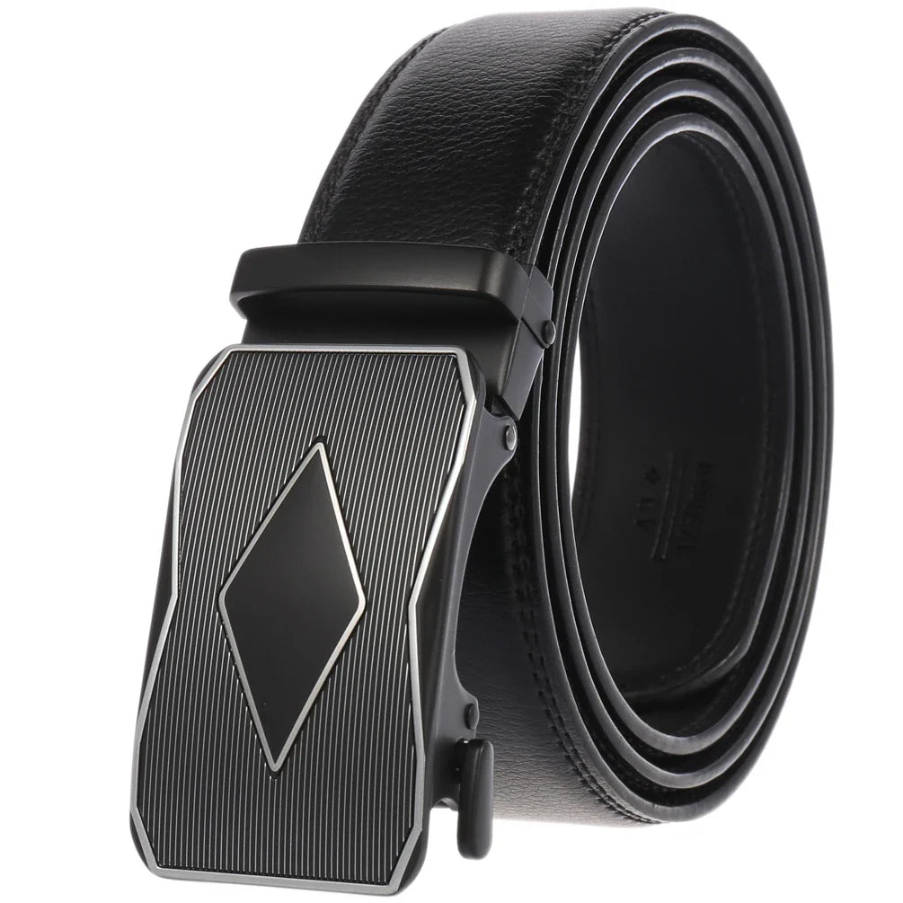 KTX-584723 Genuine Cow Leather Men's Designer Belt - Sophisticated and Durable Accessory