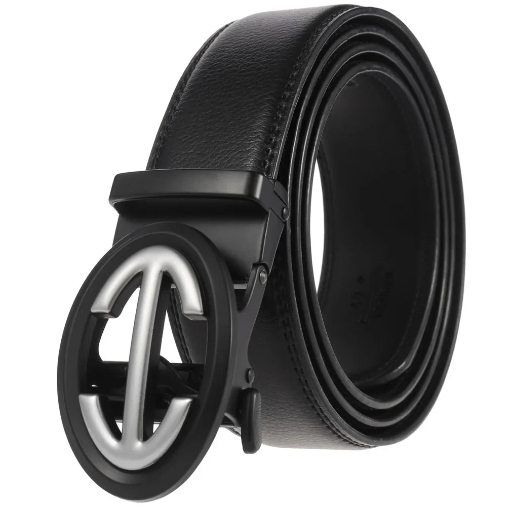 KTX-584723 Genuine Cow Leather Men's Designer Belt - Sophisticated and Durable Accessory