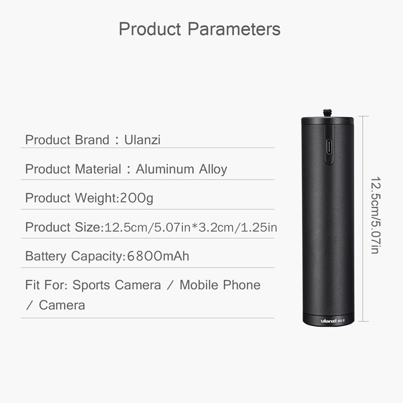KTX-401299 Compact Aluminum Alloy Charging Handle - 6800mAh Battery, 12.5cm x 3.2cm