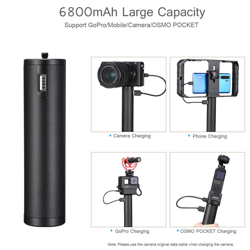 KTX-401299 Compact Aluminum Alloy Charging Handle - 6800mAh Battery, 12.5cm x 3.2cm