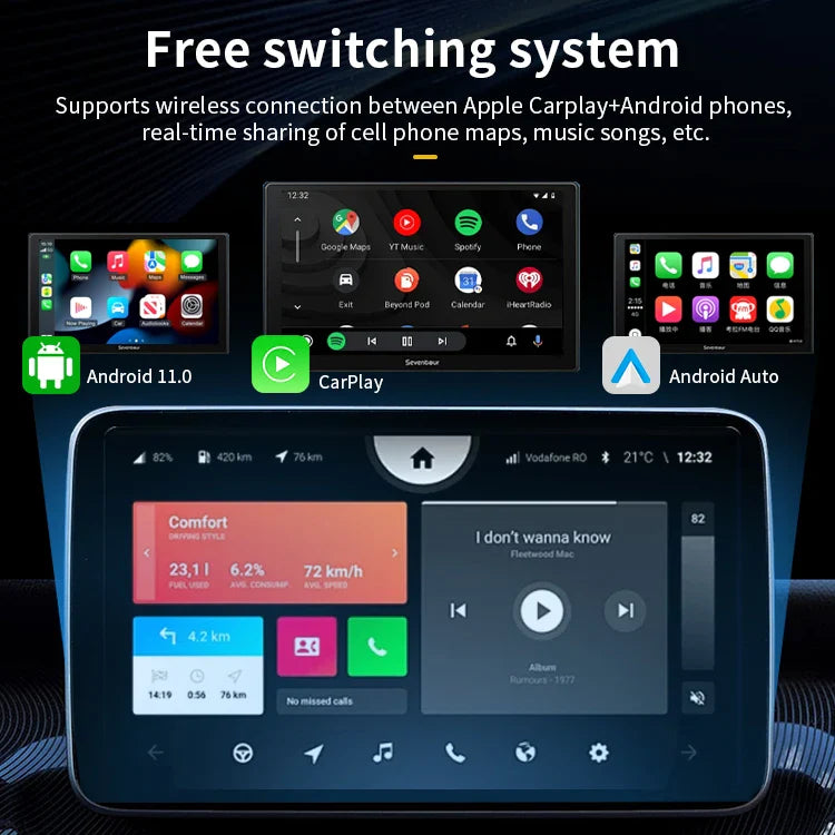 KTX-411027 Wireless CarPlay and Android Auto USB Adapter - 2 in 1 Portable Universal Connector for seamless integration