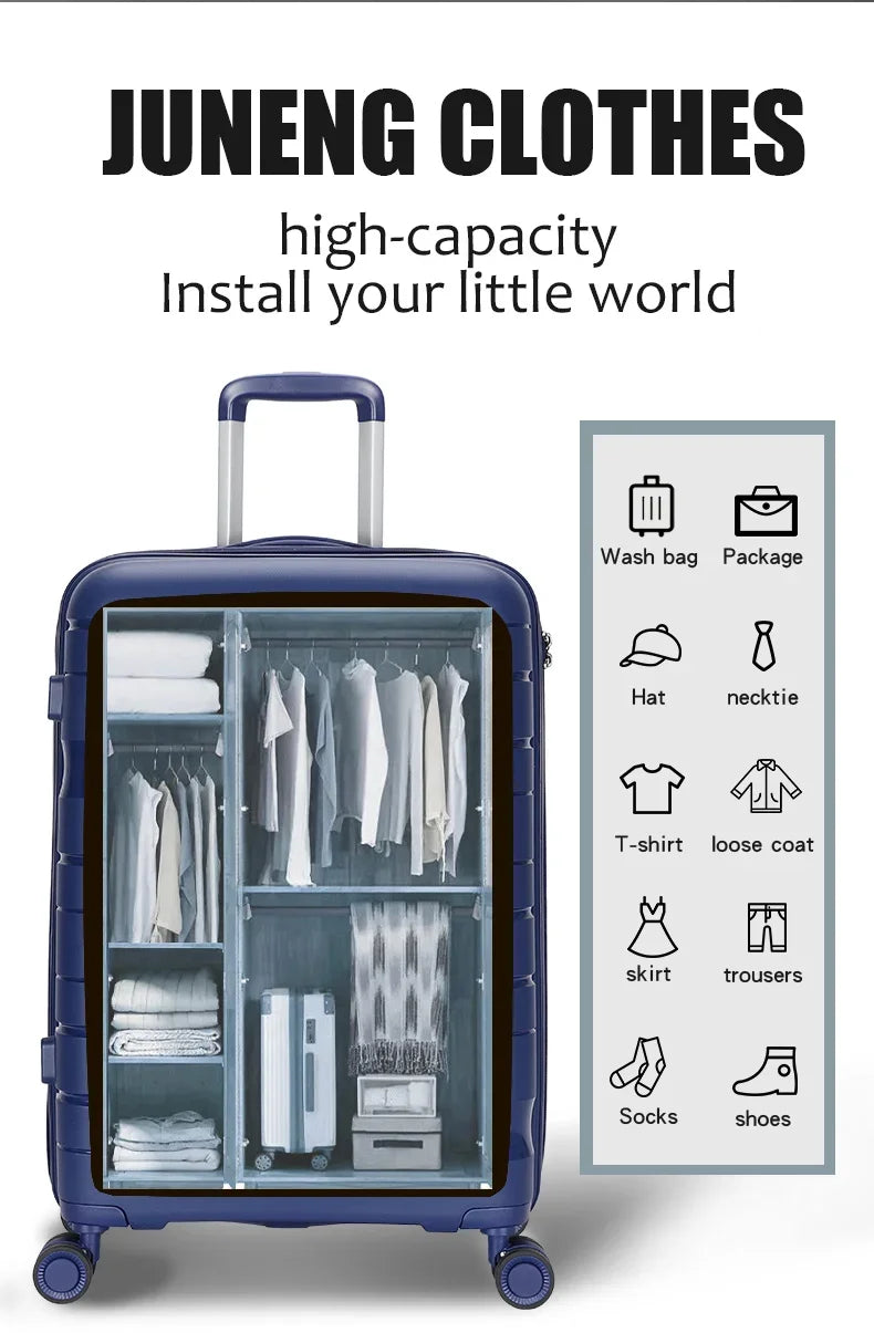 KTX-620627 Versatile Multi-Colour 20, 24, and 28 Inch Travel Luggage Set with Durable PP Shell