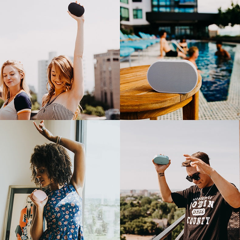 KTX-462483 Bluetooth Wireless Smart Speaker with Built-In Lithium Battery - Available in White, Black, Pink, and Blue