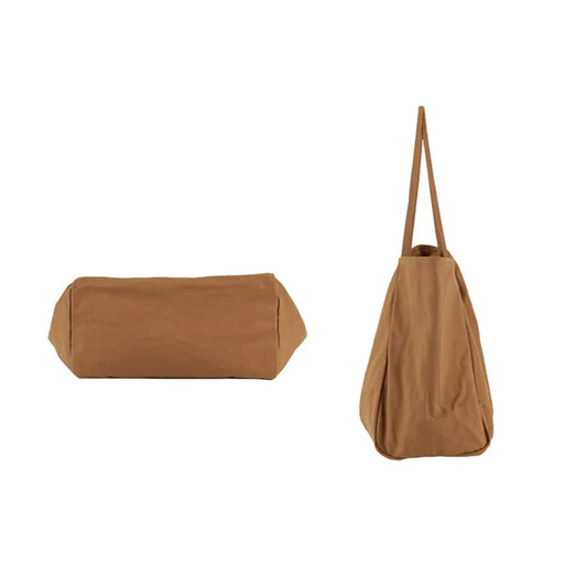 KTX-316179 Korean Style Large Canvas Shopping Bag - Simple Retro Shoulder Sling Bag