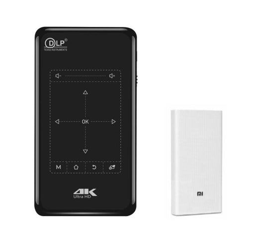 KTX-028947 4K HD DLP Projector with Bluetooth, Dual-Band WiFi, and Android System - Portable with Tripod and Remote Control