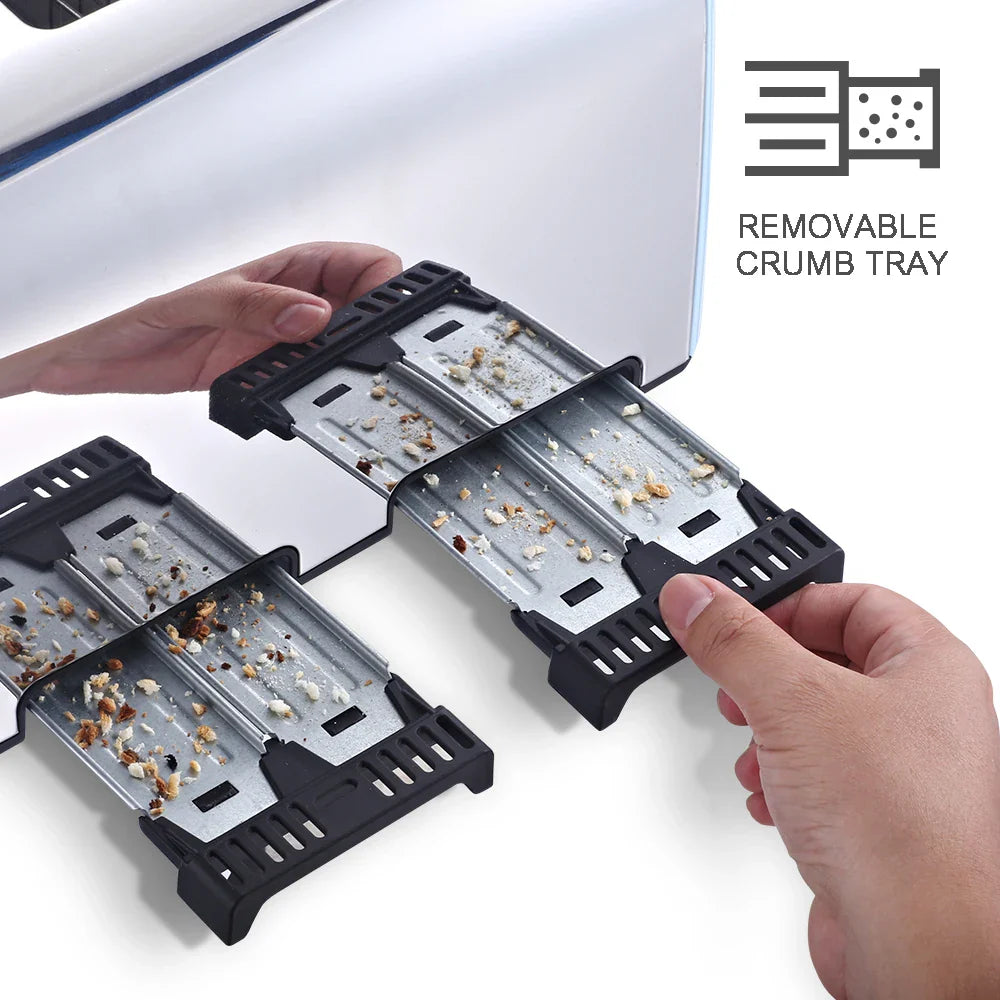 KTX-044819 Stainless Steel Electric Toaster for 4 Slices - Versatile Bread Toasting Solution