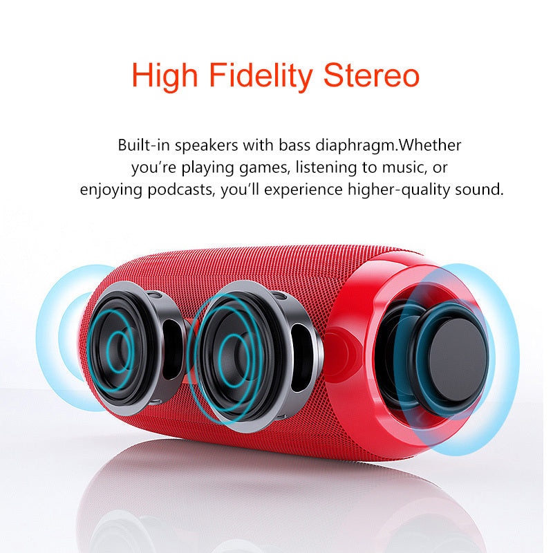 KTX-560787 Multifunctional IPX5 Portable Bluetooth Speaker with FM Radio, 360° Stereo Sound, and Long Battery Life