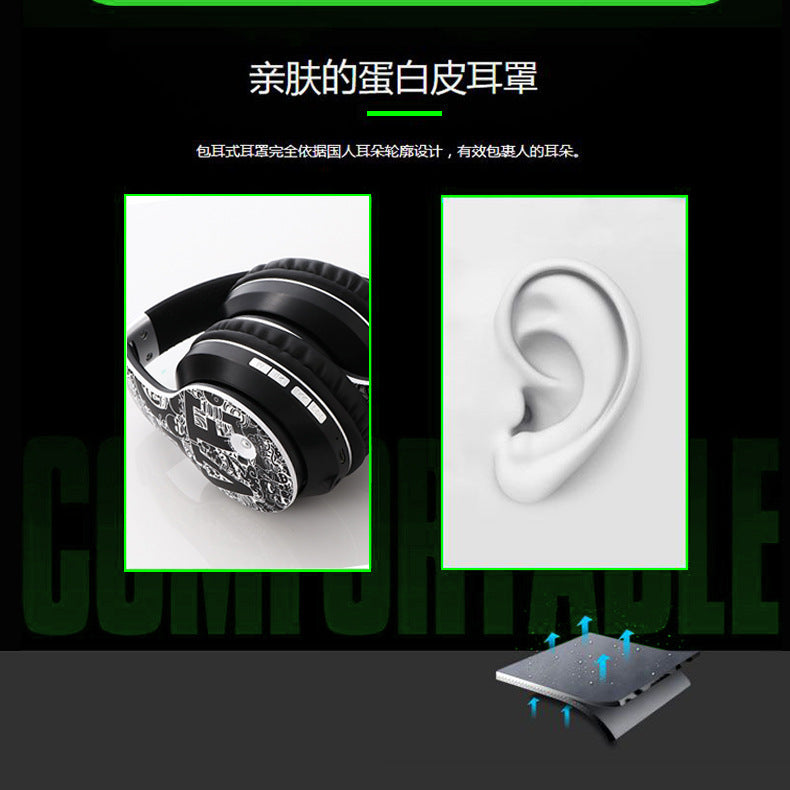 KTX-852243 Wireless Bluetooth Headset with Heavy Bass for Music and Sports, 10 Hour Battery Life, 40mm Speakers