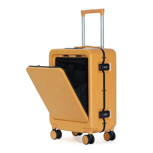 KTX-535827 4-Wheel Hard Shell Carry-On Suitcase with Front Pocket and Aluminium Frame for Travel