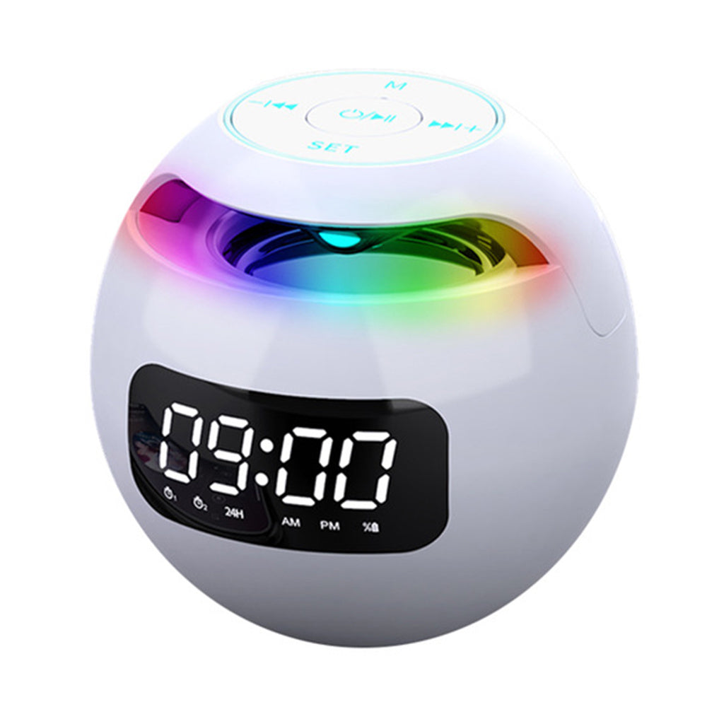 KTX-576595 Portable Wireless Alarm Clock Bluetooth Speaker with Built-in Lithium Battery and USB Charging