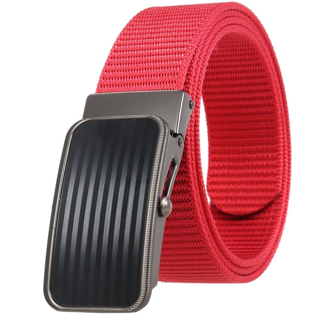 KTX-765523 Men's Nylon Braided Roller Buckle Belt - Adjustable & Durable Design