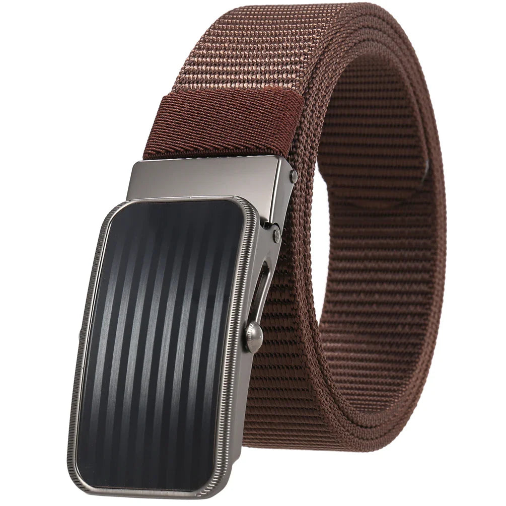 KTX-765523 Men's Nylon Braided Roller Buckle Belt - Adjustable & Durable Design