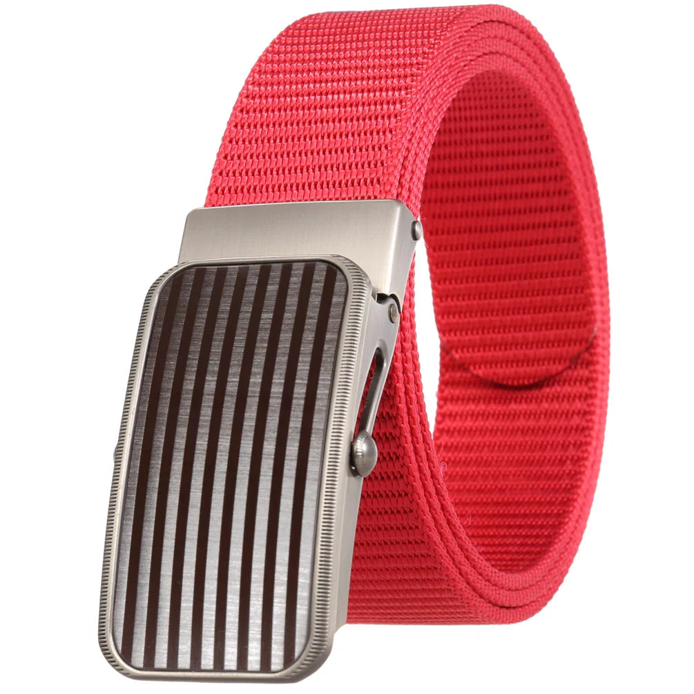 KTX-765523 Men's Nylon Braided Roller Buckle Belt - Adjustable & Durable Design