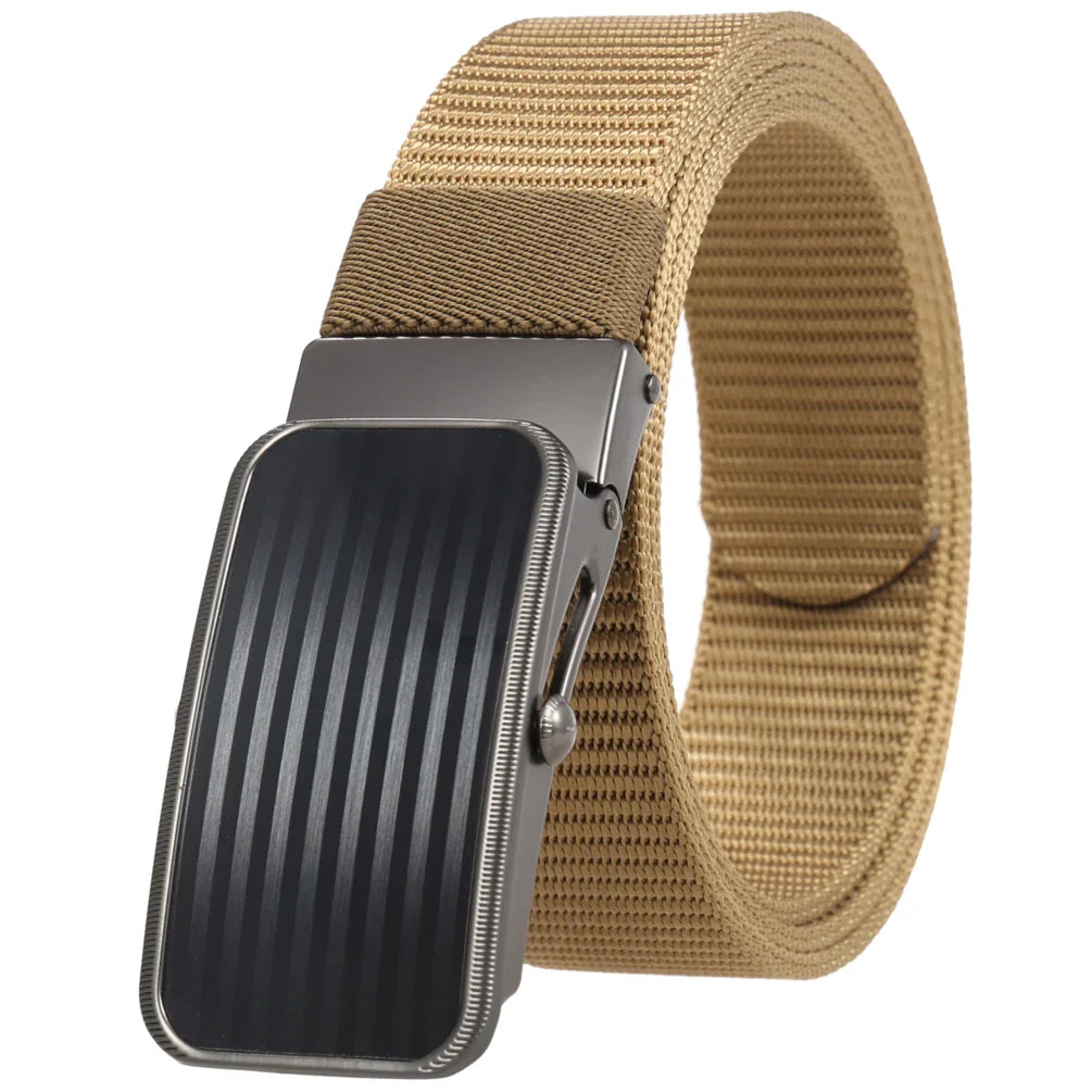 KTX-765523 Men's Nylon Braided Roller Buckle Belt - Adjustable & Durable Design