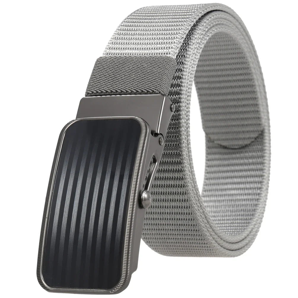 KTX-765523 Men's Nylon Braided Roller Buckle Belt - Adjustable & Durable Design