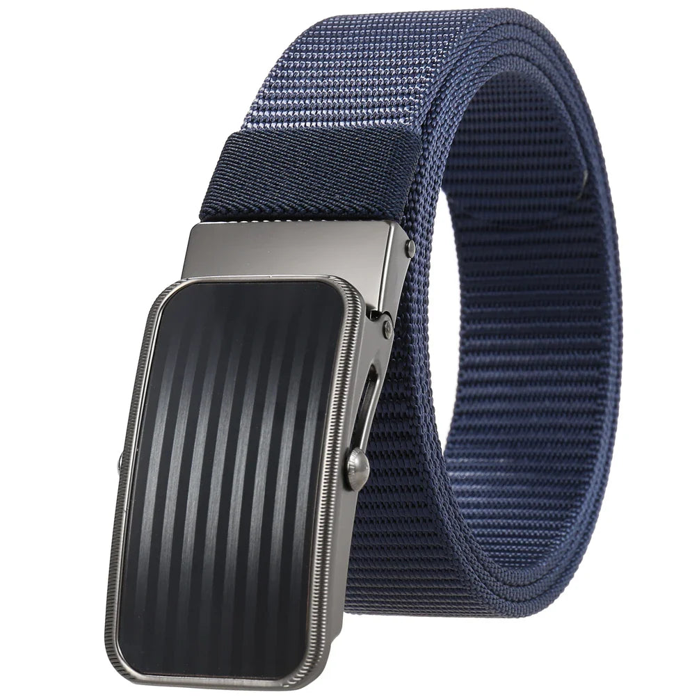 KTX-765523 Men's Nylon Braided Roller Buckle Belt - Adjustable & Durable Design