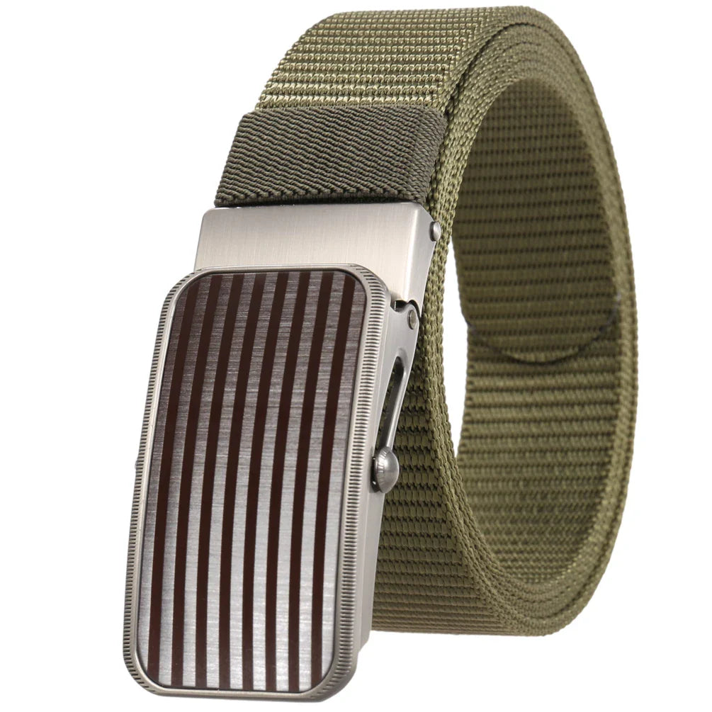 KTX-765523 Men's Nylon Braided Roller Buckle Belt - Adjustable & Durable Design