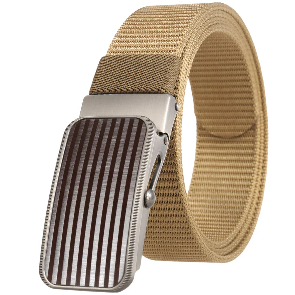 KTX-765523 Men's Nylon Braided Roller Buckle Belt - Adjustable & Durable Design